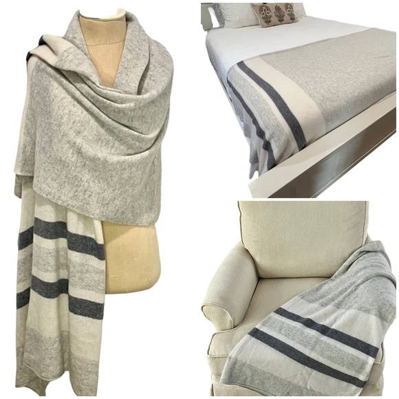 Cashmere Luxuriously Soft Knit Wrap or Throw 36" x 82" - Picture 1 of 9